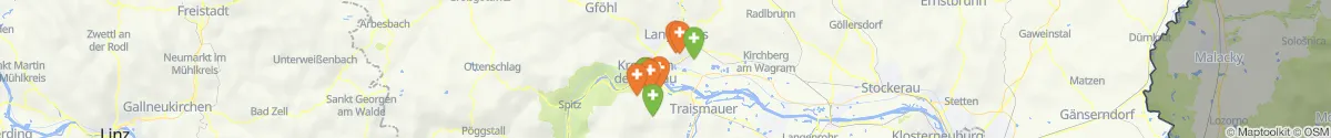 Kartenansicht für Apotheken-Notdienste in der Nähe von Gedersdorf (Krems (Land), Niederösterreich)